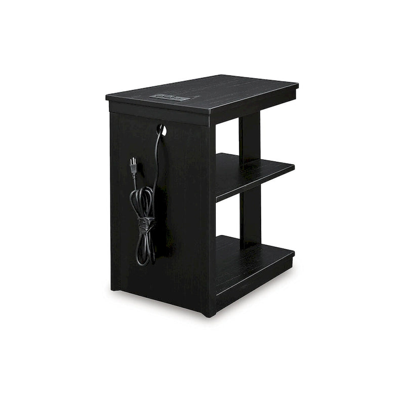 Black Chairside End Table with USB Charging – 1 Person