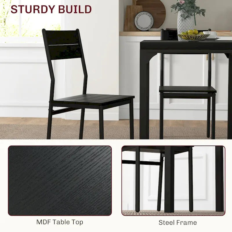 Rustic Brown 3-Piece Dining Table Set for 2, Counter Height, MDF & Steel