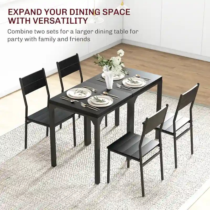 Rustic Brown 3-Piece Dining Table Set for 2, Counter Height, MDF & Steel