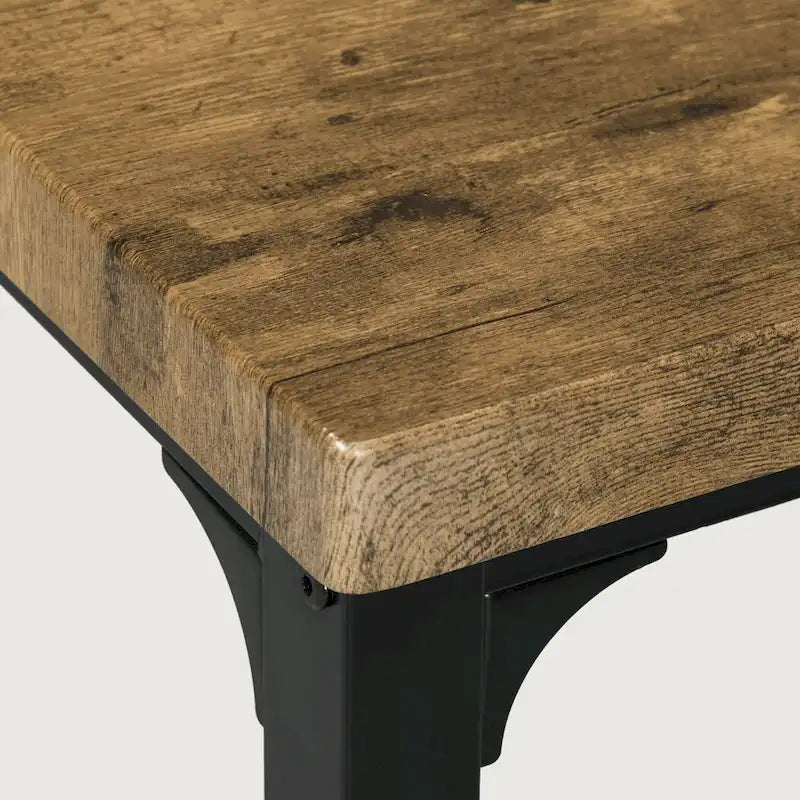 Rustic Brown 3-Piece Dining Table Set for 2, Counter Height, MDF & Steel