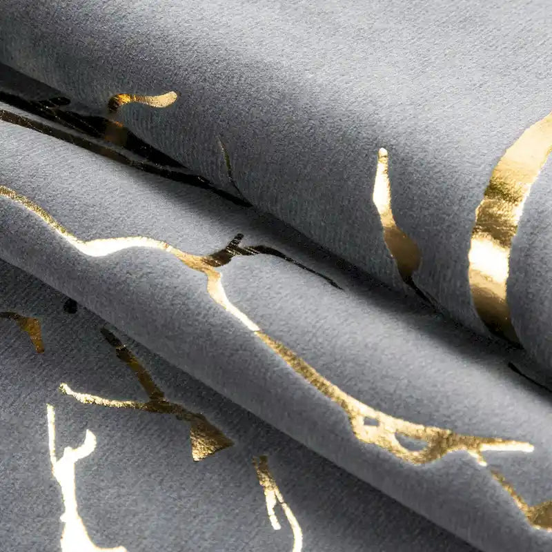 Black / Dark Green / Grey Velvet Accent Chair with Gold Pattern – Single Seat