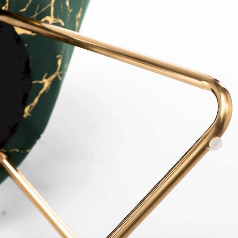 Black / Dark Green / Grey Velvet Accent Chair with Gold Pattern – Single Seat